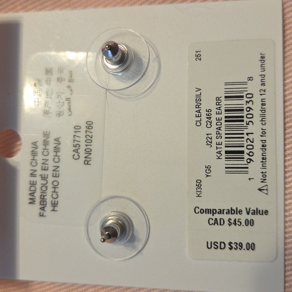 Kate Spade NWT Star Earrings - Shimmering Silver $39 Retail w/pink pouch - Picture 6 of 6